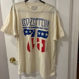 Led Zeppelin 1975 North American Tour XL T-Shirt 100% Cotton Mythgem Ltd